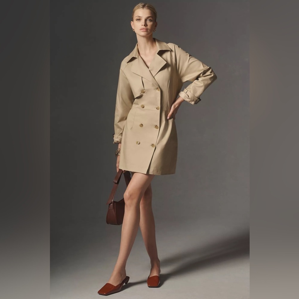 Mare Mare x Anthropologie Trench Coat Dress - Size M - Picture 8 of 12